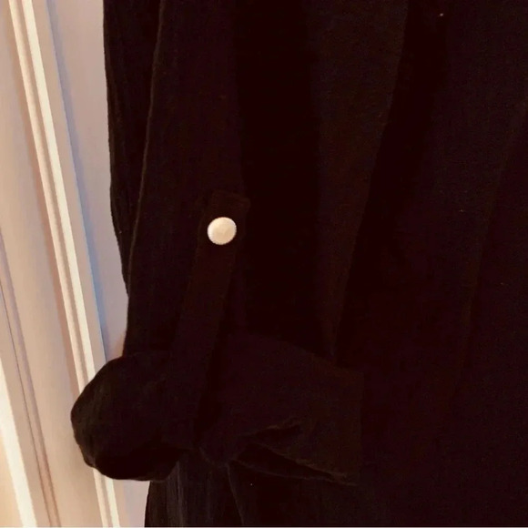 Susan Graver Blouse Plus 1X Beaded Neck Embellished Pullover Shirt Flowy Gauze - Picture 6 of 8